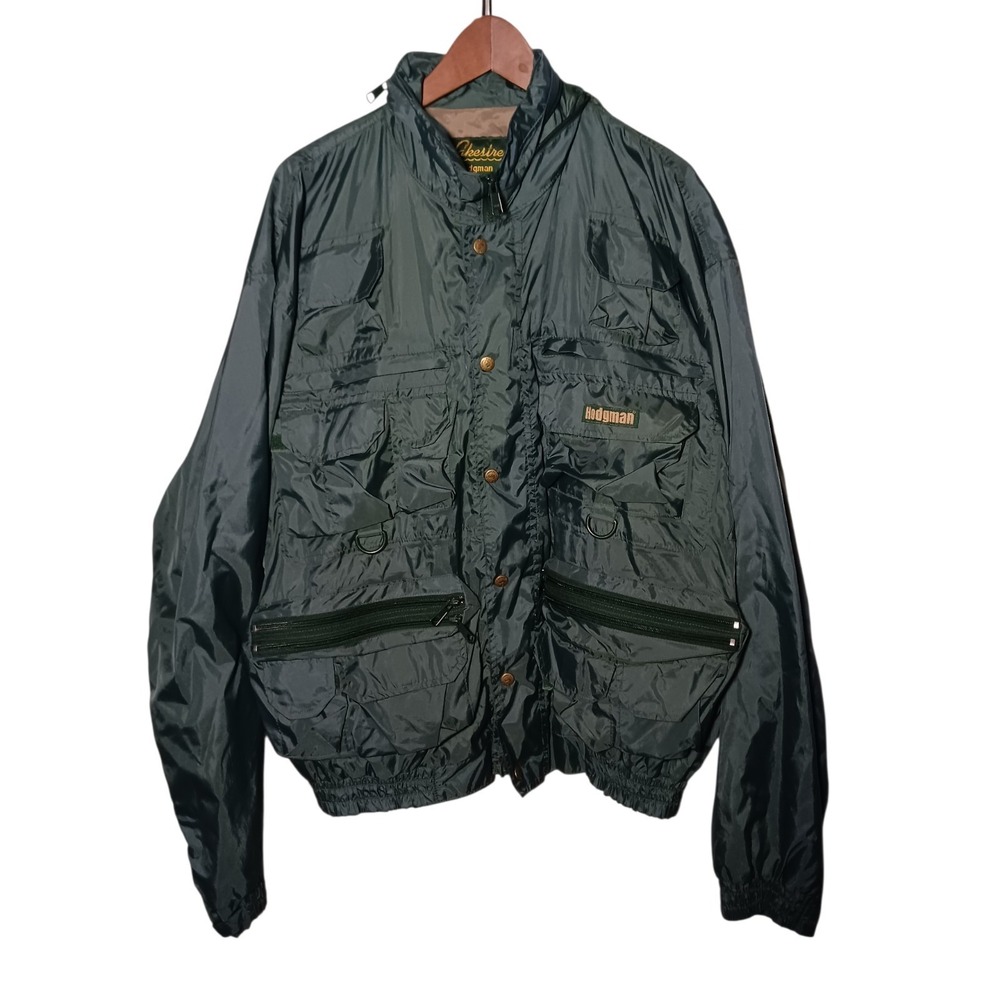 Hodgman Lakestream Jacket Mens XL Green Fishing Wading Hooded Utility